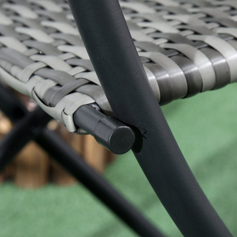 Compact 2-Seater Rattan Bistro Set - Grey