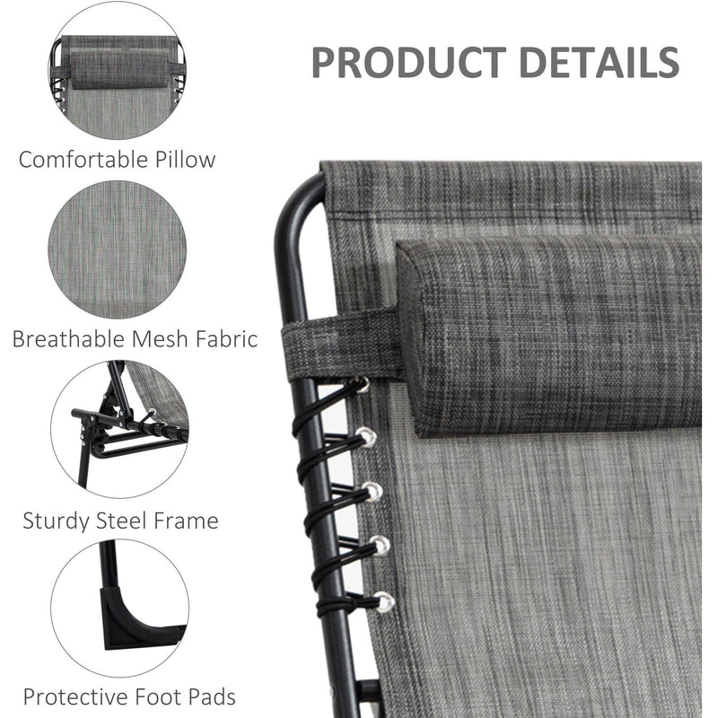 Portable Sun Lounger For Beach, Garden, Pool Outsunny