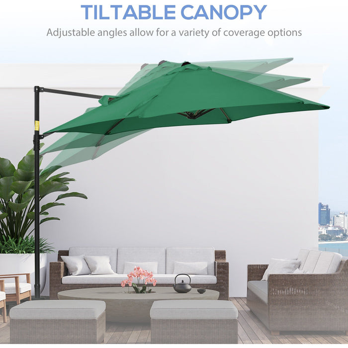 2.5m Roma Cantilever Parasol - Green