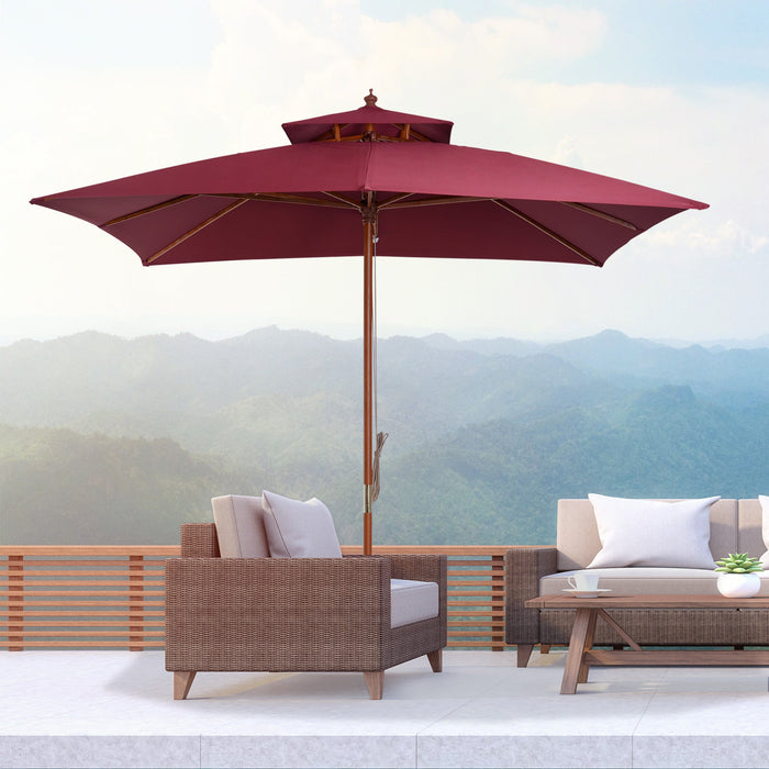 3m Patio Parasol Umbrella, Wine Red