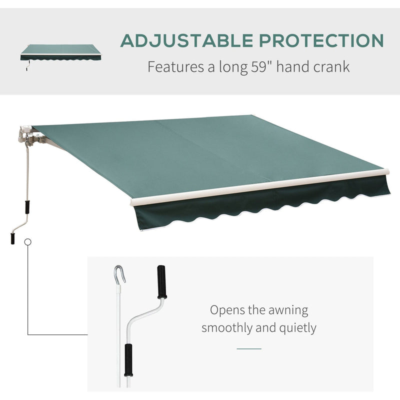 Manual Retractable Garden Patio Awning, 2.5m x 2m