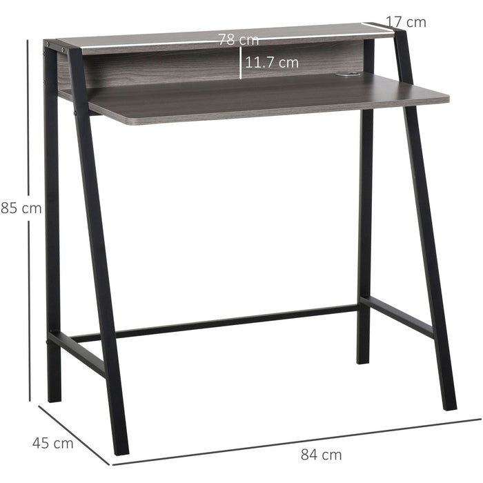 Home Office Desk with Storage Shelf, L84 x W45 x H85cm