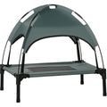 61cm Elavated Pet Bed With Sun Shade Canopy, Grey Pawhut