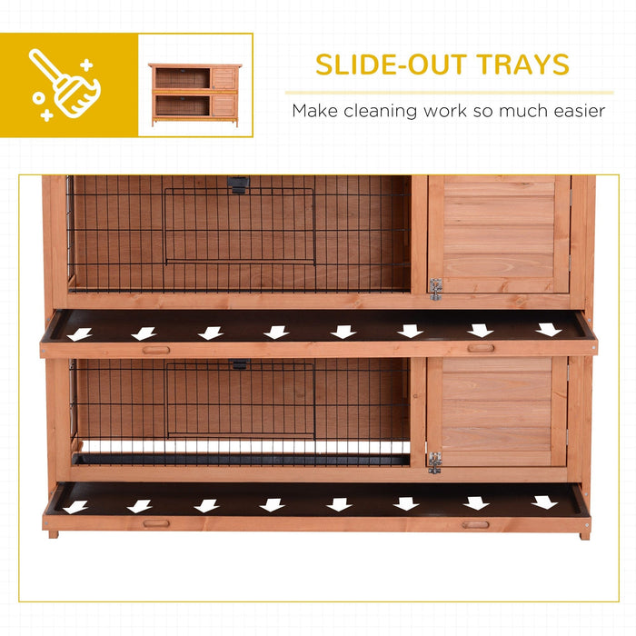 Large Outdoor Rabbit Hutch, 2 Tier