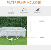 8ft Steel Frame Pool Set, Filter Pump, Rust Resistant Outsunny