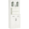 Kitchen Cupboard, 2 Shelves, 2 Drawers, White Homcom
