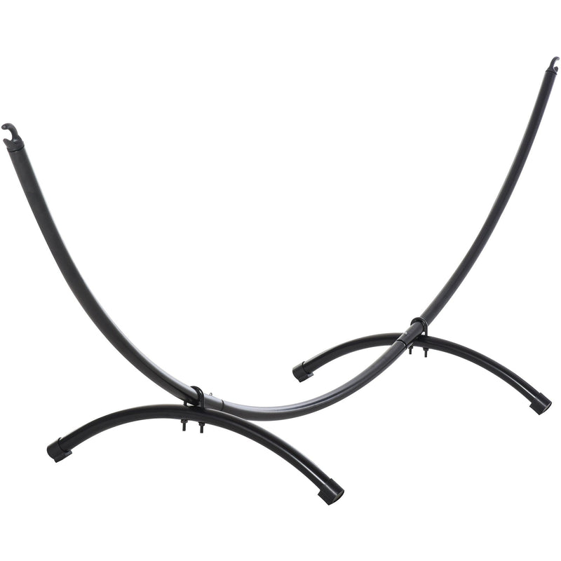 Hammock Stand for Indoor or Garden Use No Trees Needed Metal Frame Black Outsunny