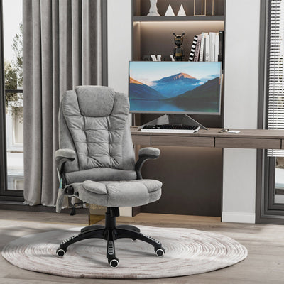 Heated Massage Chair w/ Swivel Grey Vinsetto