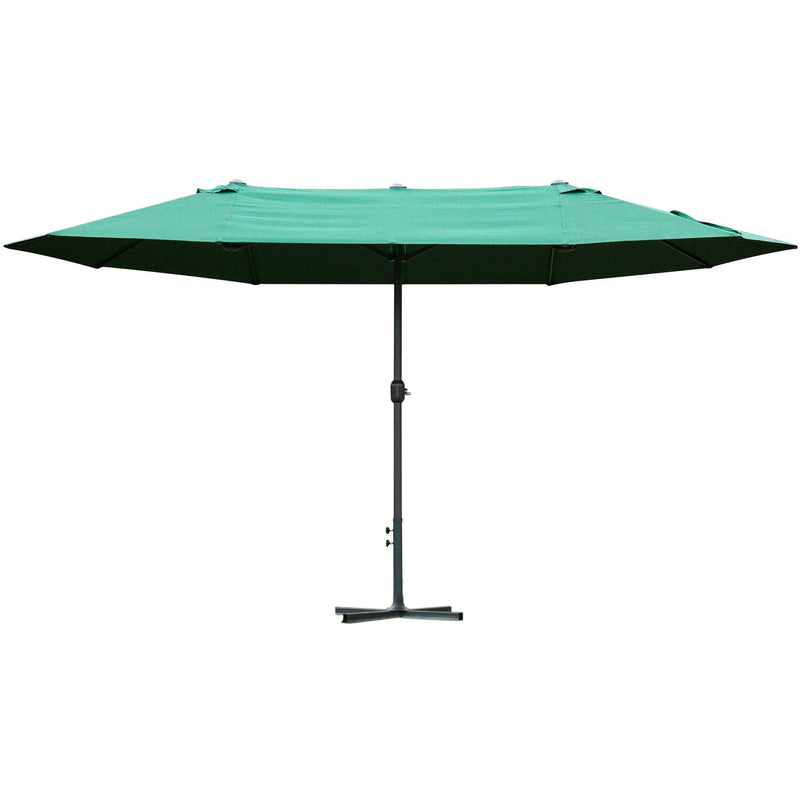 4.6m Double Sided Parasol With Crank Handle, Cross Base