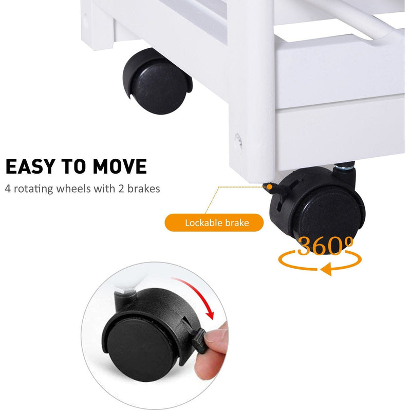 Kitchen Island With Wine Rack, White With Pine Top