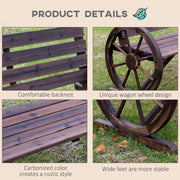 Wagon Wheel Garden Bench Outsunny