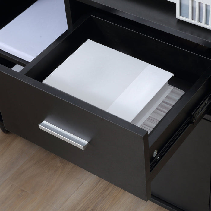 Mobile Printer Stand, Open Shelves, Drawers, A4 Storage