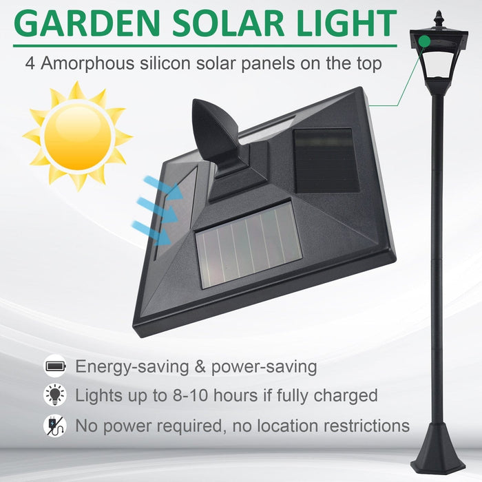 Solar Lamp Post, IP44, L18xW18xH160cm, Black