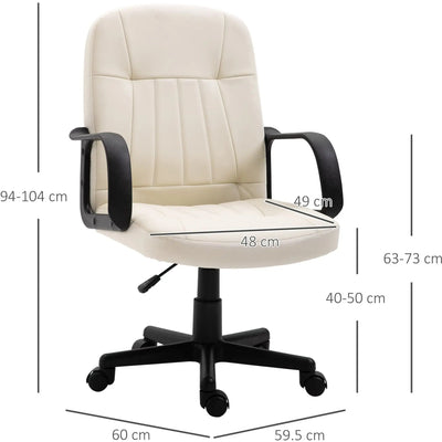 PU Leather Mid Back Swivel Office Chair Homcom