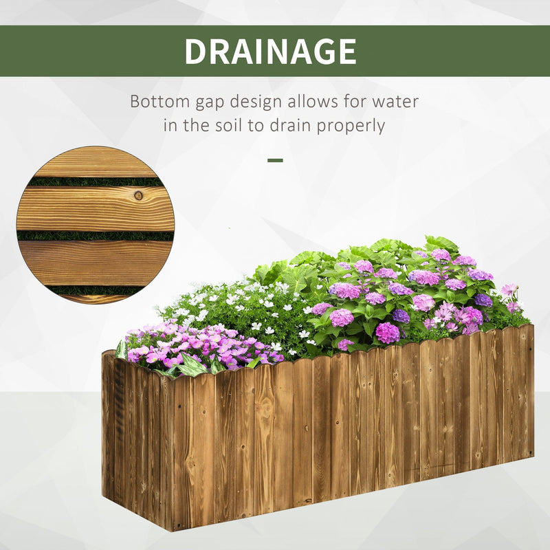 Large Wooden Garden Raised Bed Pot Outsunny
