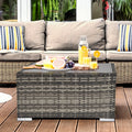 Rattan Patio Coffee Table Outsunny