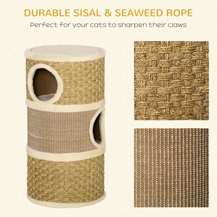 Cat Scratch Barrel, Sisal & Seaweed Rope, Climbing Tower