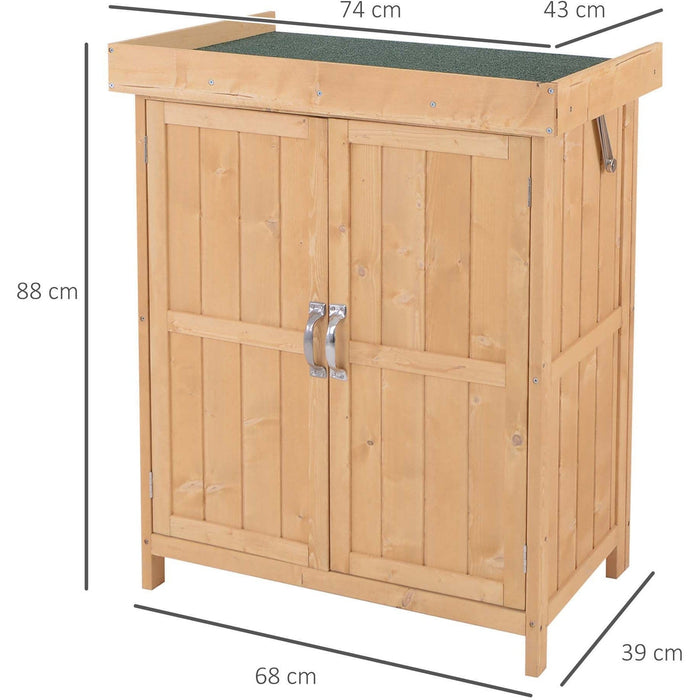 Small Garden Storage Cupboard - Double Doors - 74x43x88 cm