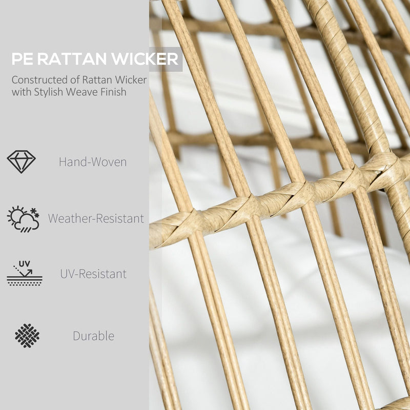 Teardrop Rattan Egg Chair with Legs