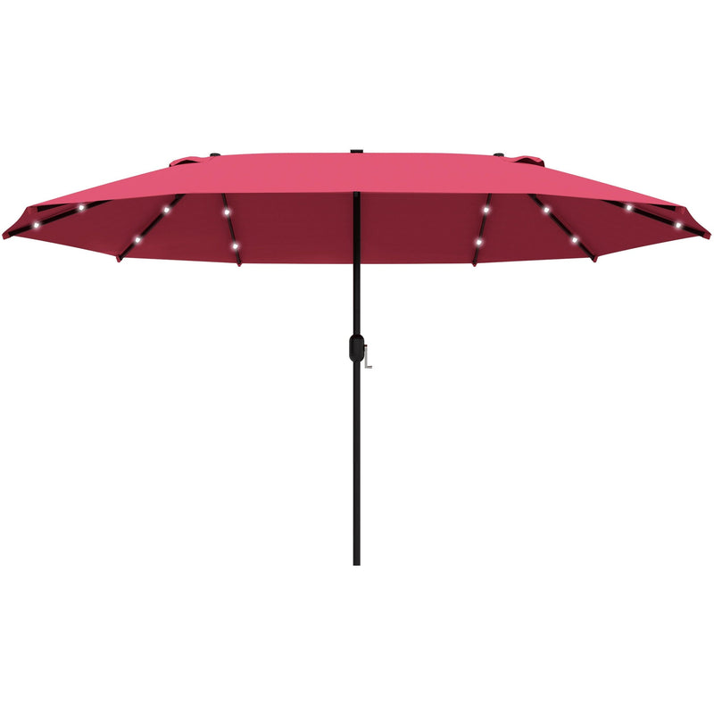 4.4m Double Sided LED Garden Parasol - Patio Sun Shade