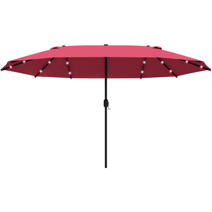 4.4m Double Sided LED Garden Parasol - Patio Sun Shade