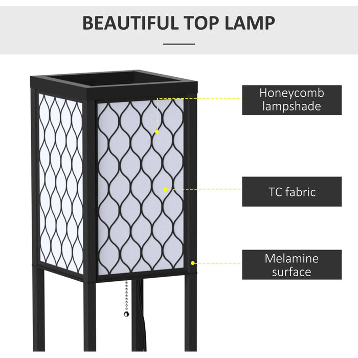 Floor Lamp With Shelves, Black