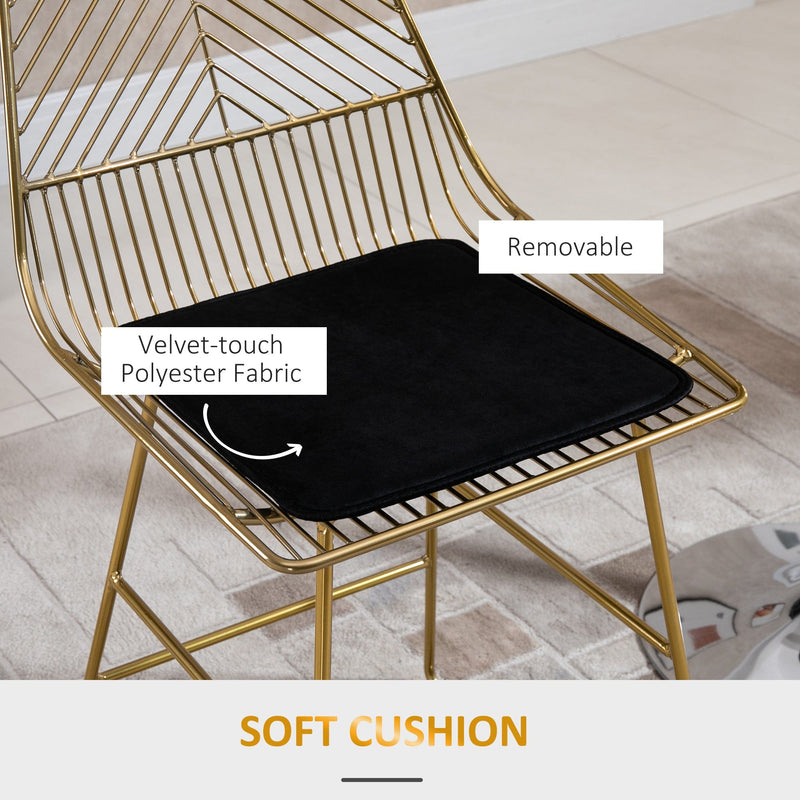 Set of 2 Gold Wire Metal Bar Stools