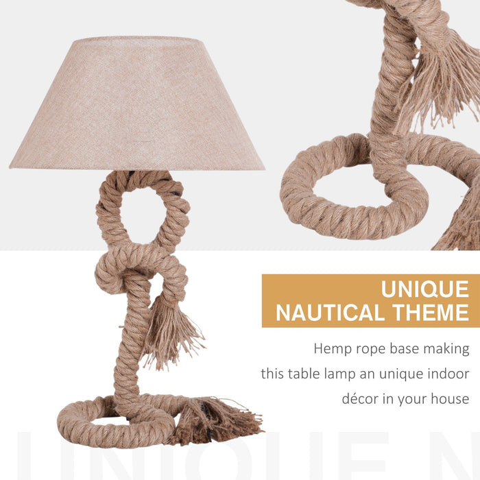 Nautical Twisted Rope Table Lamp, Beige