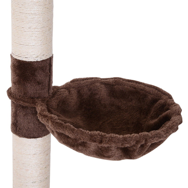 Brown Cat Tree: 5-Tier, Adjustable (230-260cm)