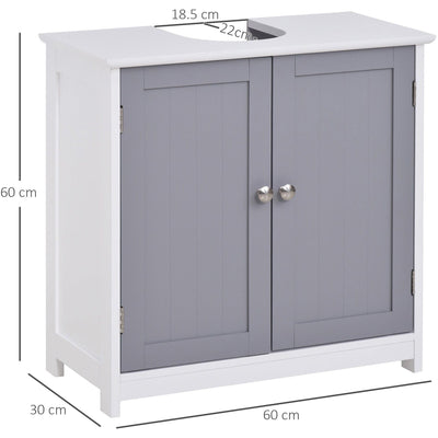 Under Bathroom Sink Storage Cabinet, 60 x 60cm Kleankin