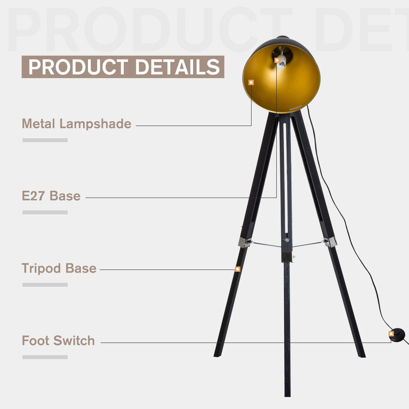 Industrial Tripod Floor Lamp