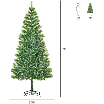 7ft Artificial Christmas Tree 2.1M With Metal Stand AOSOM