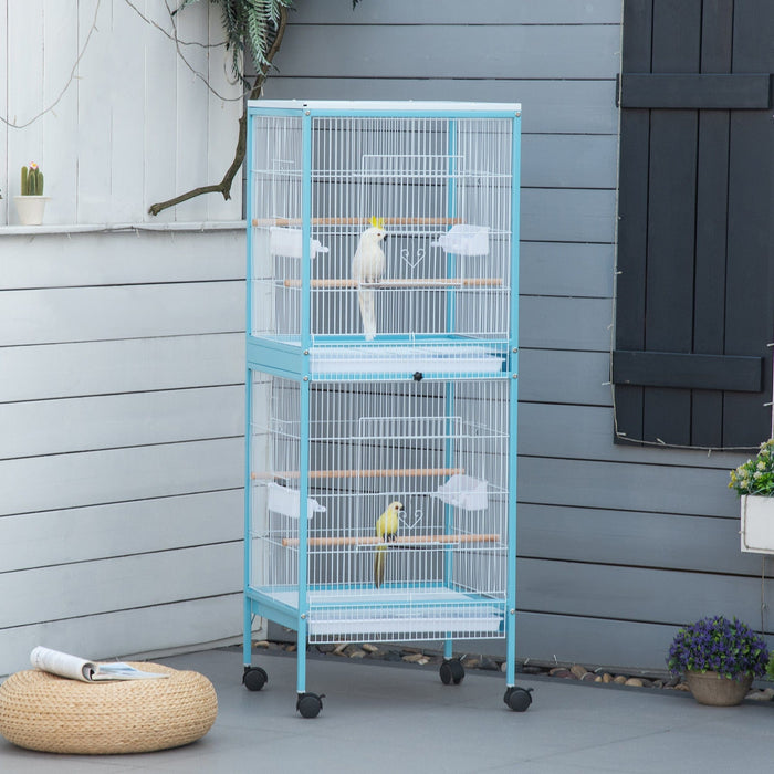 Large 2-In-1 Bird Cage Aviary for Finch, Canaries, Budgies