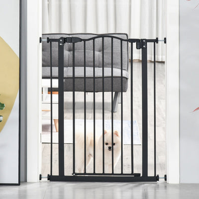 Safety Gate For Stairs, Auto-Close Door, 74-84cm, Black Homcom
