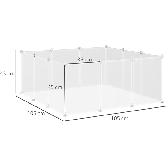 White DIY Plastic Pet Playpen: 12 Panels