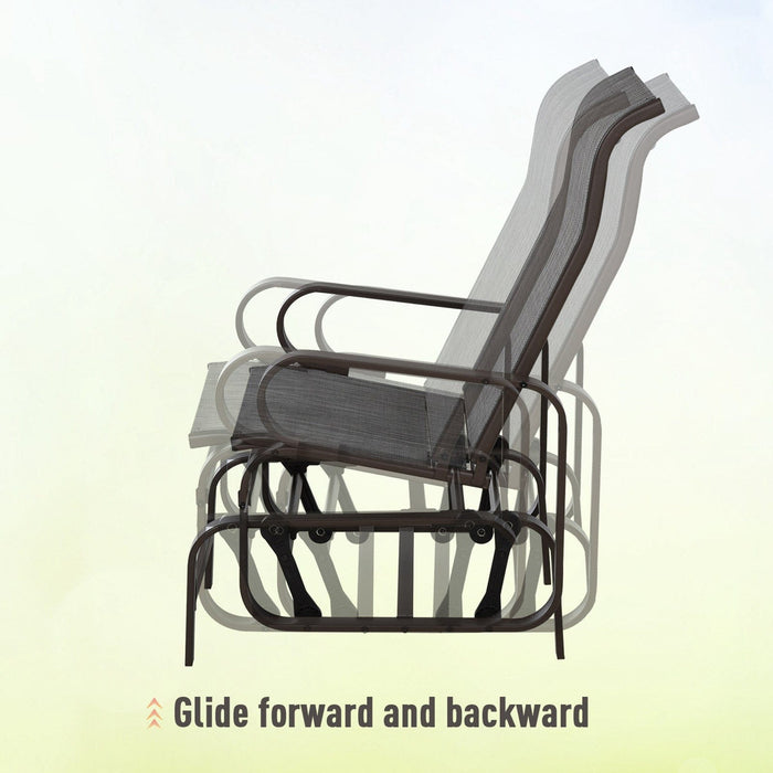 3-PC Outdoor Gliding Rocking Chair Set with Tea Table