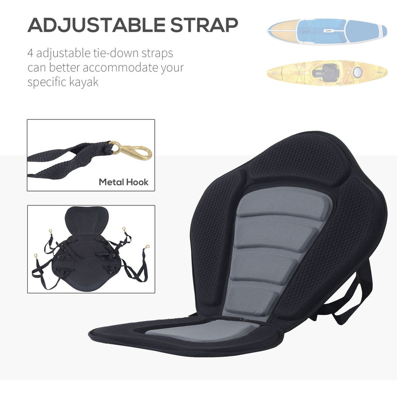 HOMCOM High Back Detachable Canoe/Kayak Seat-Black Homcom