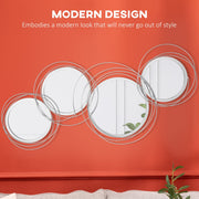 Silver Metal Wall Art with Decorative Mirror Homcom