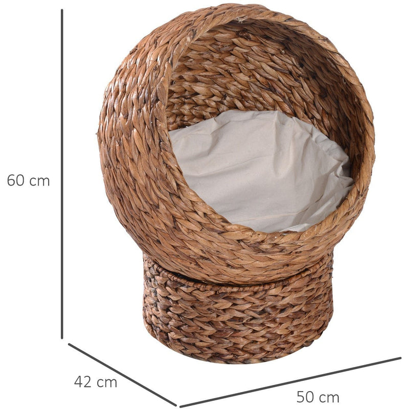 Banana Leaf Cat House, Indoor, Super Soft Cotton Bed, 60cm Pawhut