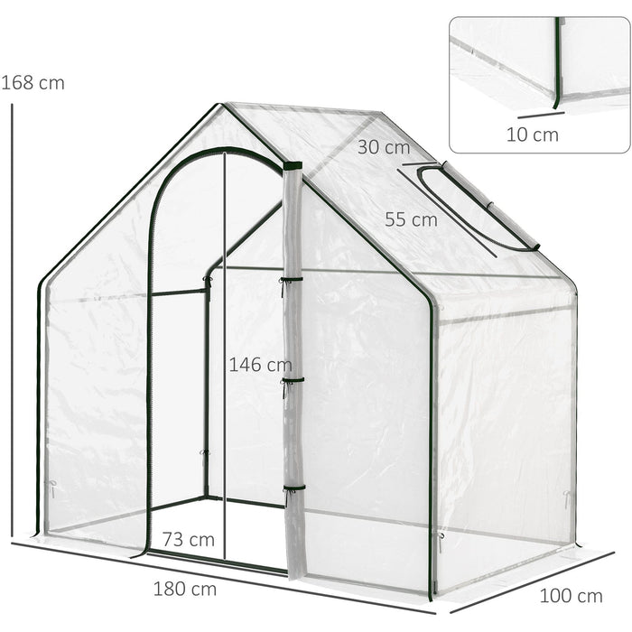 Walk In Greenhouse 180x100x168CM White