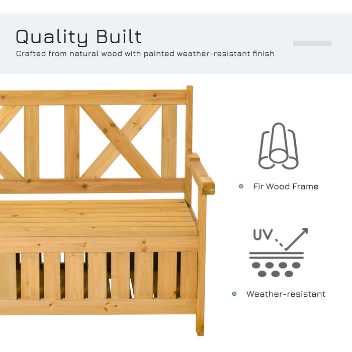 2 Seater Wooden Garden Bench with Storage