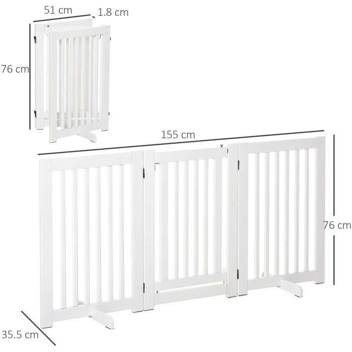 No Screw Pet Gate, Wooden, Freestanding, 155 x 76cm, White