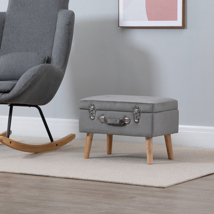 Grey Storage Ottoman