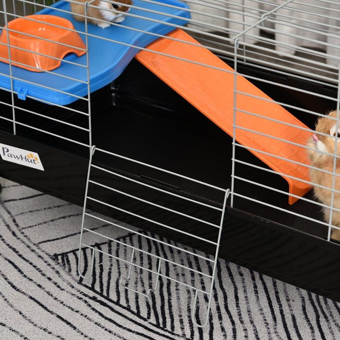 2 Tier Small Animal Cage, Blue/Orange