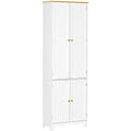 4-Door White Kitchen Cupboard with Shelves Homcom