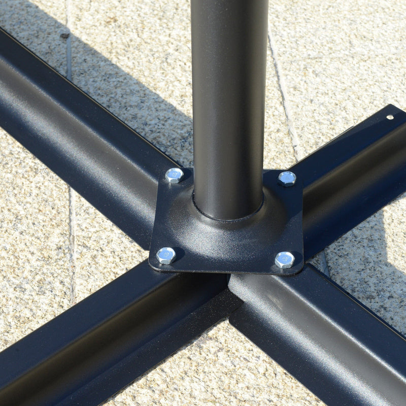 2.7m Cantilever Parasol With Cross Base - Crank Handle