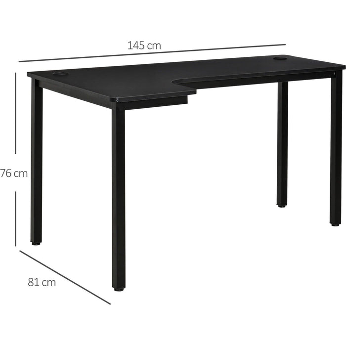 Space Saving Gaming Desk, Cable Management, 145 x 81 x 76cm