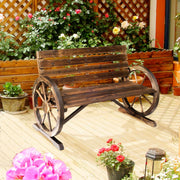 Wagon Wheel Garden Bench Outsunny
