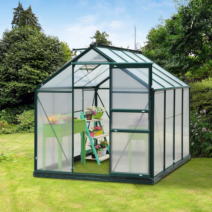 Large Walk In Greenhouse, Aluminium Frame, Sliding Door