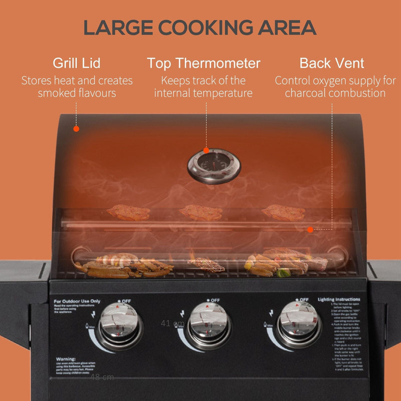 Image of a 3 burner gas bbq trolley 